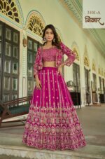 Pink Color Chinon Fabric Embroidery Work Indo Western Style Koti Lehenga