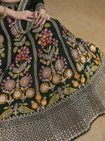 Green Color Georgette Fabric Embroidery Sequence Work Lehenga