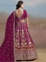 Pink Color Georgette Fabric Embroidery Sequence Work Lehenga