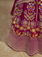 Pink Color Georgette Fabric Embroidery Sequence Work Lehenga