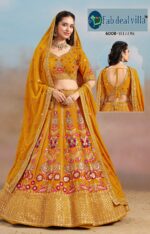 Yellow Color Georgette Fabric Embroidery Sequence Work Lehenga