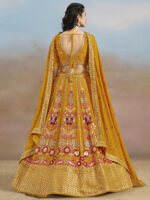 Yellow Color Georgette Fabric Embroidery Sequence Work Lehenga
