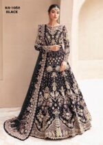 Black Color Heavy Butterfly Net Beautiful Embroidery Work Bridal Gown