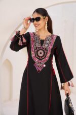Black Rayon Fabric Peplum Palazzo Style Cord Set Suit