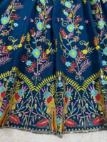 Blue Color Faux Georgette Fabric Thread With Sequence Work Lehenga