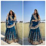 Blue Color Faux Georgette Fabric Thread With Sequence Work Lehenga
