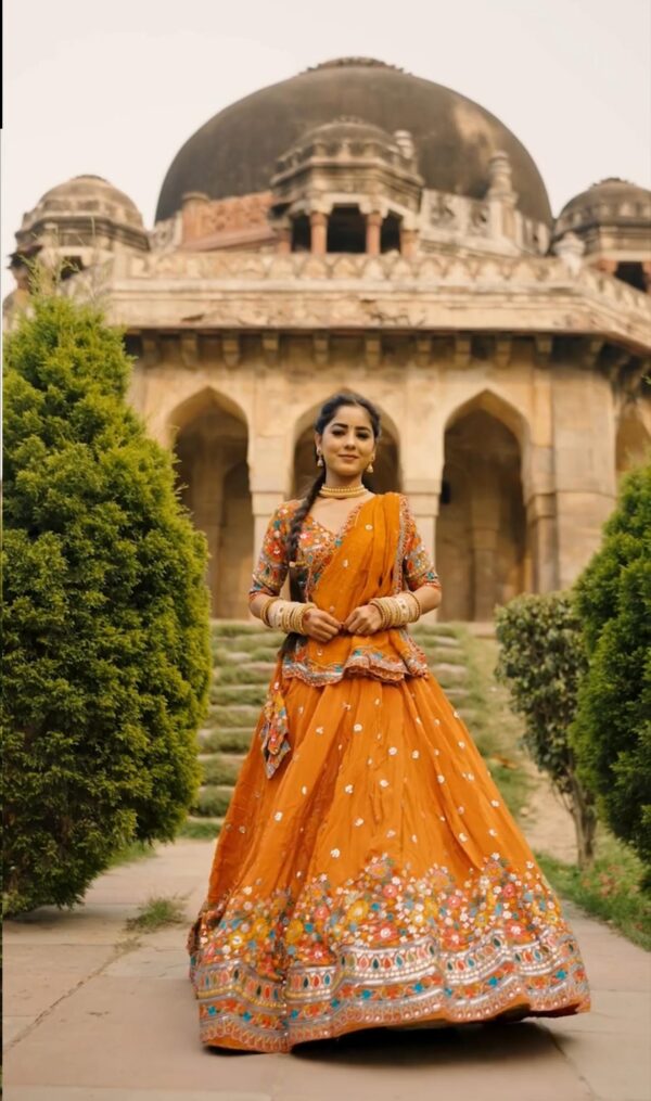 Fanta Color Faux Georgette Fabric Lehenga
