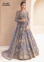 Lavender Color Heavy Butterfly Net Beautiful Embroidery Work Bridal Gown