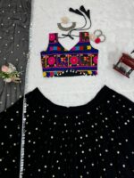 Navratri Special Black Color Faux Georgette Fabric Lehenga