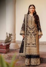 Black Color Faux Georgette Fabric Chain Stitch Work Palazzo Set