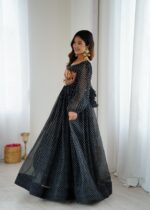 Black Color Georgette Fabric Digital Print Work Maxi Style Navratri Suit