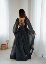 Black Color Georgette Fabric Digital Print Work Maxi Style Navratri Suit