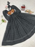 Black Color Georgette Fabric Digital Print Work Maxi Style Navratri Suit