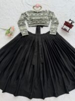 Black Color Tabby Organza Fabric Sukhmani Gambhir Lehenga