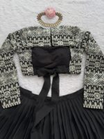 Black Color Tabby Organza Fabric Sukhmani Gambhir Lehenga