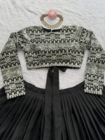 Black Color Tabby Organza Fabric Sukhmani Gambhir Lehenga