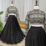 Black Color Tabby Organza Fabric Sukhmani Gambhir Lehenga