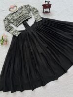 Black Color Tabby Organza Fabric Sukhmani Gambhir Lehenga