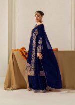 Blue Faux Georgette Fabric Palazzo Set With Pearl Work