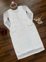 Bollywood Actress Aneet Padda White Faux Georgette Fabric Saiyaara Movie Top
