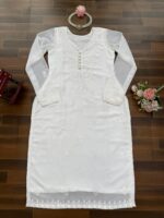 Bollywood Actress Aneet Padda White Faux Georgette Fabric Saiyaara Movie Top
