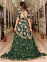 Dark Green Color Art Silk Fabric Sequence Embroidery Work Lehenga