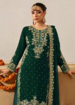 Green Faux Georgette Fabric Palazzo Set With Pearl Work