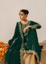 Green Faux Georgette Fabric Palazzo Set With Pearl Work