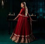 Maroon Color Faux Georgette Fabric Thread With Sequence Work Anarkali Suit