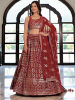 Maroon Color Georgette Fabric Sequence Embroidery Work Lehenga