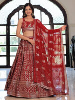 Maroon Color Georgette Fabric Sequence Embroidery Work Lehenga