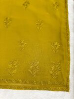 Mehandi Color Faux Georgette Fabric Thread Work Suit
