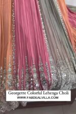 Multi Color Faux Georgette Fabric Sequence Work Lehenga