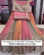 Multi Color Faux Georgette Fabric Sequence Work Lehenga
