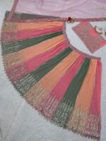 Multi Color Faux Georgette Fabric Sequence Work Lehenga