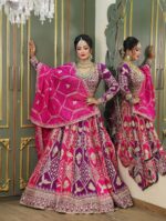 Multi Color Faux Georgette Fabric Thread And Sequence Work Lehenga
