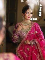 Multi Color Faux Georgette Fabric Thread And Sequence Work Lehenga