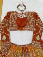 Multi Color Faux Georgette Fabric Thread And Sequence Work Lehenga