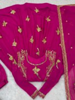 Pink Color Faux Georgette Fabric Thread With Sequence Work Gown