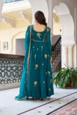 Rama Color Faux Georgette Fabric Thread With Sequence Work Gown
