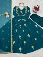 Rama Color Faux Georgette Fabric Thread With Sequence Work Gown