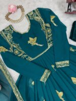Rama Color Faux Georgette Fabric Thread With Sequence Work Gown