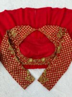 Red Color Faux Georgette Fabric Thread With Sequence Work Sharara Set