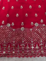 Red Color Faux Georgette Fabric Thread With Sequence Work Sharara Set