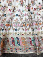 White Color Faux Georgette Fabric Thread With Sequence Work Suit
