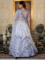 White Color Satin Fabric Sequence Embroidery Work Lehenga