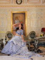 White Color Satin Fabric Sequence Embroidery Work Lehenga