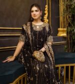 Black Color Faux Georgette Fabric Sequence Work Suit