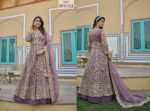 Light Purple Color Pure Butterfly Net Fabric Embroidery Work Suit