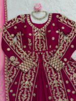 Maroon Color Faux Georgette Fabric Sequence Work Top Lehenga Set